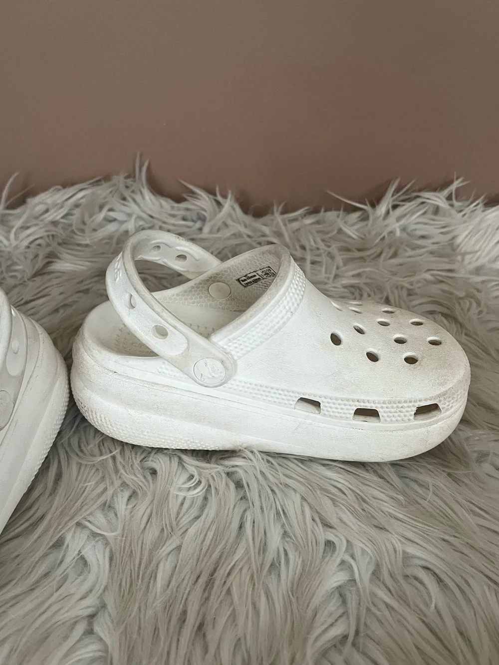 {CROCS} Platform Clog Sandals in White - Youth 11